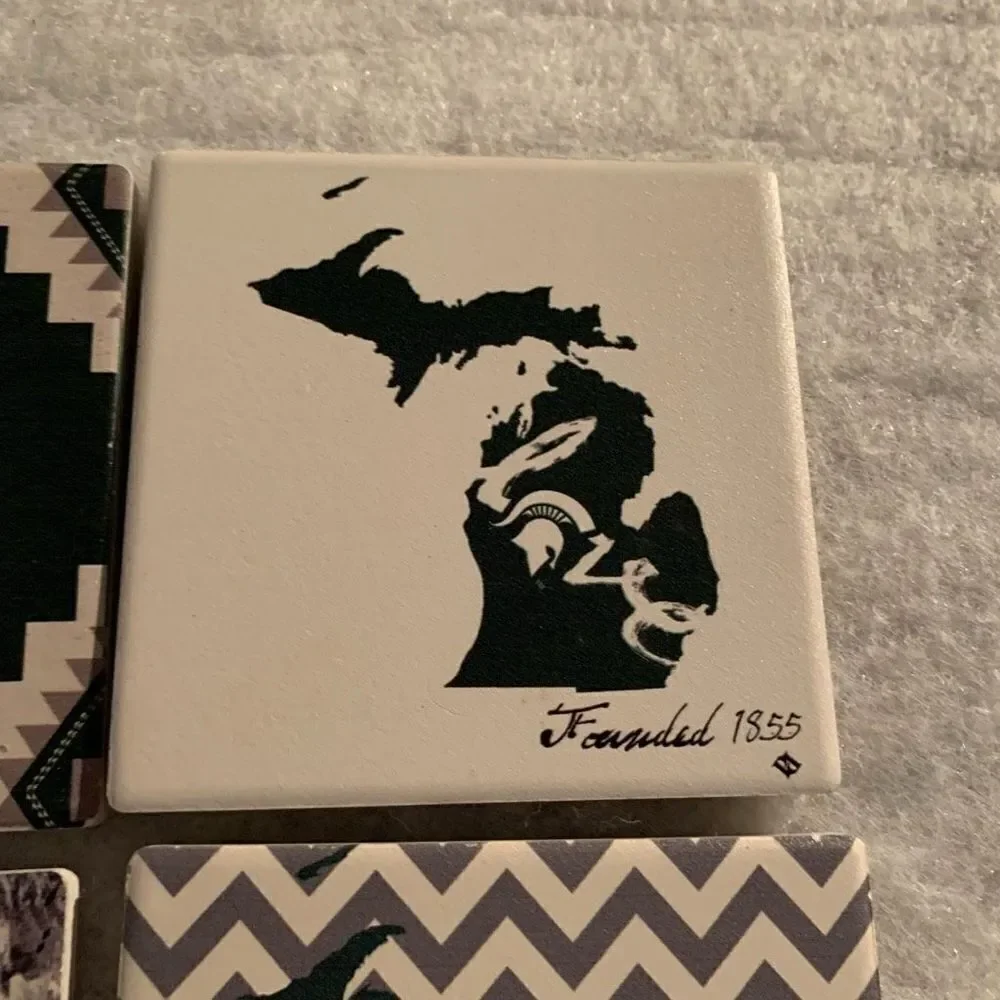 4 Michigan State Spartans Thirstystone Drink Coasters